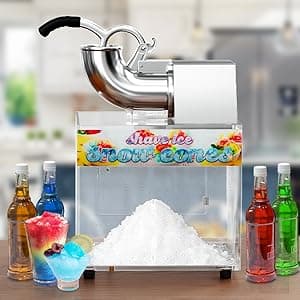 VALONDINO 48L Snow Cone Machine, 500LB/H Commercial Shaved Ice Machine for Snow Cones, 300W Electric Fluffy Snow Cone Maker for Party, Suitable for Party Activities, Family Gatherings, Sale