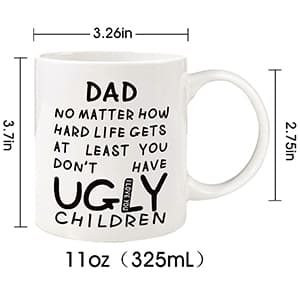 Unique Ceramic Cup Printed on Both Sides Personalized Christmas Birthday Father’s Day Presents for Dad Husband Stepfather Fathers Day Dad Gifts 11oz Funny Coffee Mug for Dad from Daughter Son Wife B09C8JJFL2