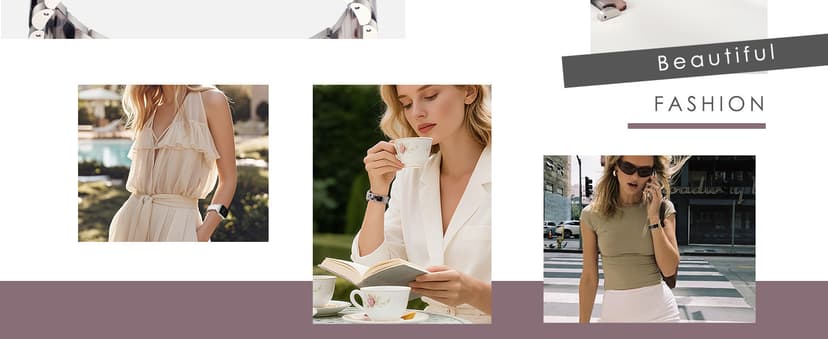 V.R.HOPE Apple Watch Band for Women 38mm 40mm 41mm 42mm Fashion Rose Gold Stainless Steel Metal Strap with Resin Inlay, Fashion Bracelet Compatible with iWatch Series 11/10/9/8/7/6/5/4/3/2/1/SE (Fluorescent White+Rose Gold)