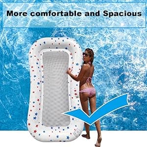 Pool Float Lounge Extra-Large Cooling Mesh Inflatable Raft with Cup Holder Ultra-Comfort Cooling Floating Lounger for Adults Beach Pool Lake Parties Summer Relaxation Essential