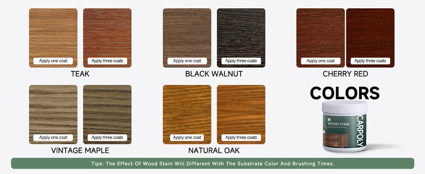 Wood Stain,16oz Teak Wood Stain & Sealer in One, Water Based|Fast Drying|Non-Toxic|Low Ddor|Waterproof, for Indoor and Outdoor Furniture, Multiple Finishes(with Tools)