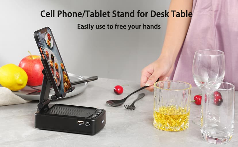 Gifts for Men, OLES Mobile Phone Stand with Bluetooth for Him Dad Women Who Want Nothing, Adjustable Tablet Holder with Wireless Speaker, Tech Gadgets for Table Desk, Unique Ideal