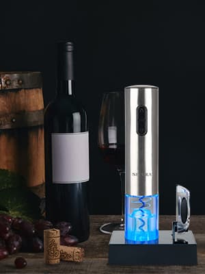 Secura Electric Wine Opener, Automatic Electric Wine Bottle Corkscrew Opener with Foil Cutter, Rechargeable (Stainless Steel) B01261VEOG