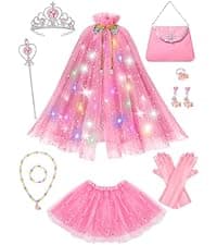 Toddler Dress Up Clothes with Accessories, Princess Toy for Kids Birthday Gift Light Up Princess Dress Up for Girls 3 4 5 6 Years Old B0F1N78G97