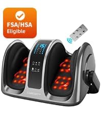 CARESKY® Shiatsu Foot Massager with Heat and Remote-FSA Eligible HSA Electric Deep Kneading Foot Massager for Neuropathy, Plantar Fasciitis, Massage Feet/Leg/Calf/Ankle, Gifts for Women and Men B0D83GDVG8