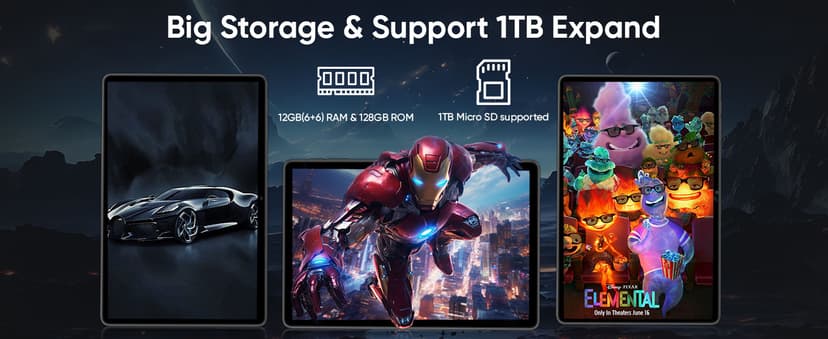 WXUNJA Android 15 Tablet,11 Inch Tablets with Octa Core Processor, 12GB RAM 128GB ROM 1TB Expand, Widevine L1, 8000mAh Battery, 2.4/5Ghz Dual WiFi/GPS/FM, 5/8MP Cameras, Case Included, Blue