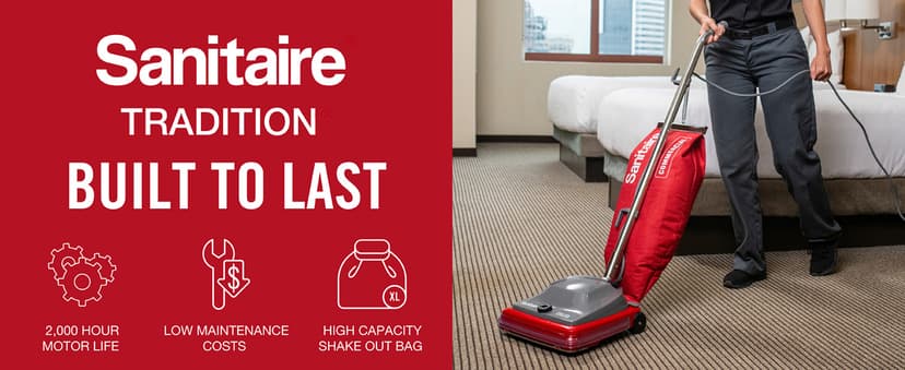 Sanitaire TRADITION Upright Commercial Bagged Vacuum, SC684G Red