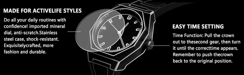GORBEN Creative Sketch Watch Sports Fashion Quartz Minimalist Black and White Anime Series Watch