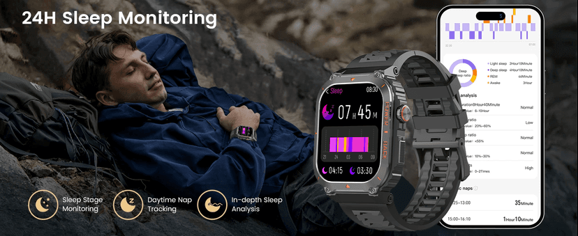 Military GPS Smart Watch for Men with Offline Map/Air Pressure/Altitude/Compass,smart Watch for Android Phones and iPhone,Waterproof Fitness Tracker with Blood Oxygen/Heart Rate/Sleep/100+ Sport Modes