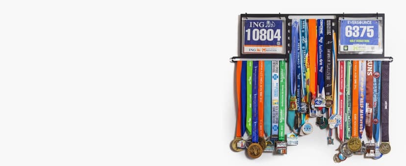 Gone For a Run BibFOLIO Plus Race Bib Holder and Running Medal Hanger Display | Race Medal Holder Display and Running Bib Holder for Runners | Race Bib and Race Medal Display for Runners
