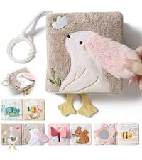 Teether Phone, Wooden Keys & Car Key, Soft Baby Purse with Mirror & Crinkle Card, Sensory Pretend Play, 1 Year Old Girl Gifts let's make My First Baby Purse, 10 Pcs Sensory Toy for Baby & Toddler Girls B0H151K19V