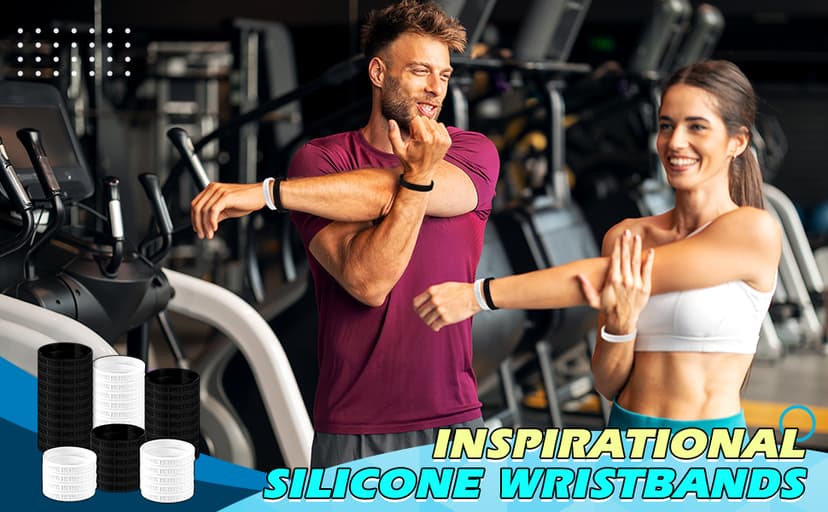 Tondiamo Nothing is Impossible, Exceed Your Own Expectations Motivational Silicone Wristbands Inspirational Rubber Bracelet Stretch Inspirational Bracelets Bulk for Sports Party Supplies