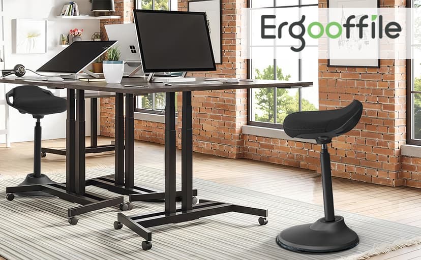 Standing Desk Chair, Adjustable Ergonomic Standing Stool, Swivel Sitting Balance Chair, Anti-Slip Bottom Pad