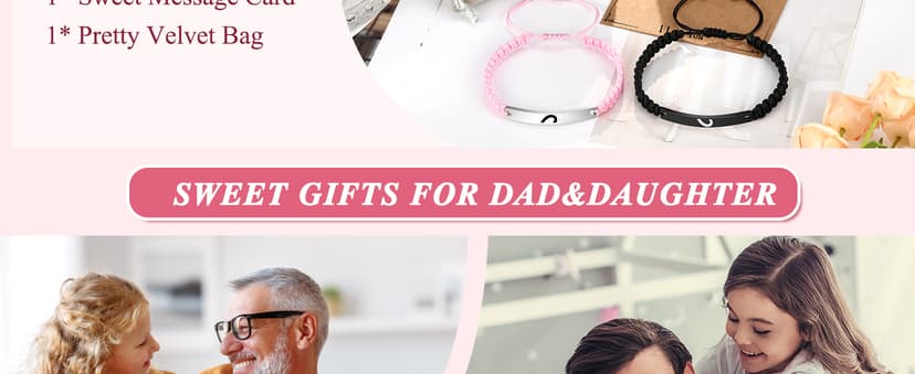 UPROMI Matching Bracelets for Couples, Dad&Daughter, Brother&Sister, Fathers Day Valentines Christmas Birthday Gifts