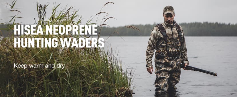 HISEA Hunting Waders for Men with 600G Insulated Boots, 4.5mm Neoprene Waterproof, Bootfoot Chest Wader Fishing Duck Hunting