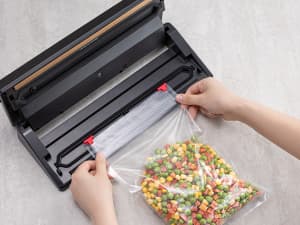 GERYON Vacuum Sealer Machine – Automatic Food Vacuum Sealer for Dry & Moist Food, Compact with LED Touch Panel, Includes Zipper Bags & Roll, Perfect for Sous Vide & Freezer Storage (Silver)