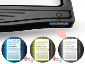 MAGNIPROS Patented 5X Large LED Page Magnifier with Detachable Stand | Eye Caring 3 Color Light Modes & Anti-Glare Lens to Reduce Eye Strain-Ideal for Reading Fine Print, Crafting, Low Vision Seniors