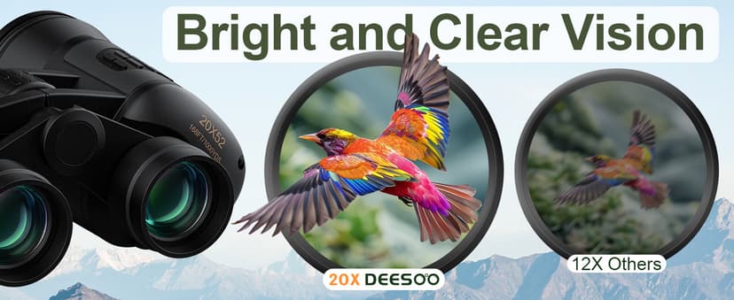 20x52 Binoculars for Adults High Powered - HD Large View Binoculars with Low Light Vision - Professional Binocular for Bird Watching Hunting Travel Cruise Outdoor Sports - Gifts for Women