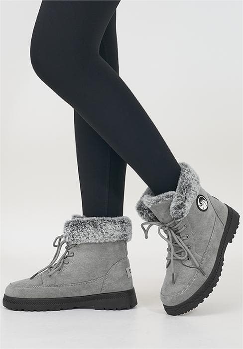 Alicegana Women Winter Boots Snow: Warm Cotton Fur Lined Winter Shoes Lace Up Comfortable Non Slip Ankle Platform Boots Outdoor