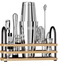BARE BARREL 27oz Martini Shaker | Built-in Drink Measure System & Strainer, TravelBag, Recipes | Home Bar Bartending Gift Set Insulated Cocktail Shaker | Vacuum Double Wall Stainless Steel (Slate Gray) B0GJG62Q5S