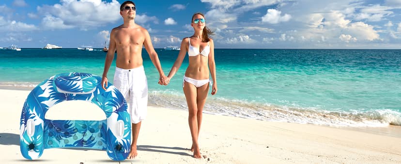 Pool Floats, 3 Pack Inflatable Pool Float Chairs with Cupholders & Handles, Pool Floats Adult & Kids Perfect for Pool Lake & Rivers, Pool Toys Party, Relaxing Inflatable Chair for Swimming Pool