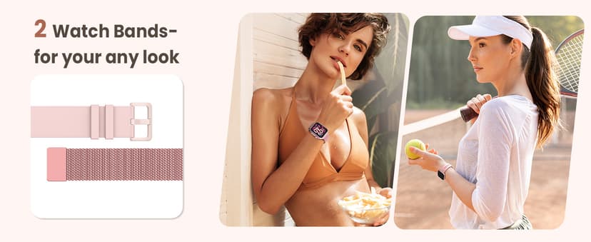 AKUMAKA Smart Watches for Women (Android/iPhone), 1.83" HD Smart Watch with Calls/Messages/Notifications, Sleep/Heart Rate/SpO2/Blood Pressure Monitor, 110+ Sports Modes Fitness Tracker Watch, 1000mAh Battery