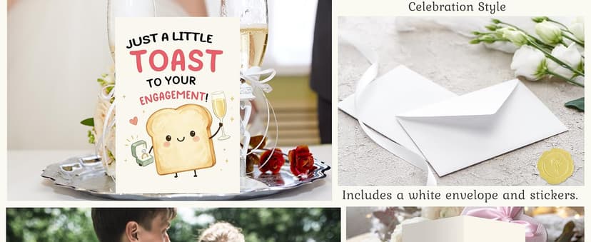 Funny Proposal Congratulations Decoration Gifts for Bride Groom Friend, Cute Toast Pun Design for Engagement Party, 5×7 Inch Asmallgf Happy Engagement Card Gifts for Couple Newlyweds B0H9LKYDPD