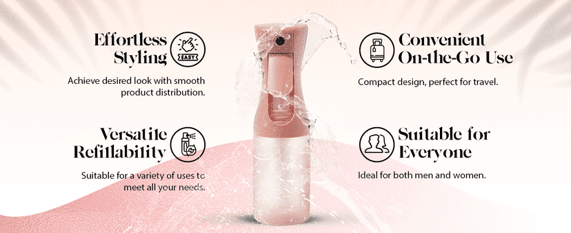 Kitsch Continuous Spray Bottle for Hair – Fine Mist Water Mister & Water Spray Bottle – Recycled Hair Spray Bottle – Spray Bottles for Cleaning, Styling, Plants & More – Terracotta, 150ml