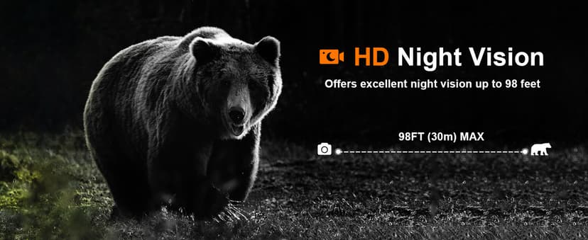 Trail Camera - 4K 48MP WiFi Game Camera with Night Vision, 0.05s Trigger Motion Activated Camera, IP66 Waterproof, 130 Wide-Angle Cell Phone App No Glow Infrared LEDs for Outdoor Wildlife