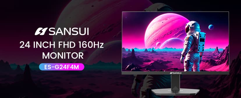 SANSUI 24" 1ms 160Hz Gaming Monitor, FHD 1080P Computer Screen, FreeSync Sync, 4000:1 Contrast, 110% sRGB, HDMI & DP Ports, VESA Mount, HDMI Cable Included