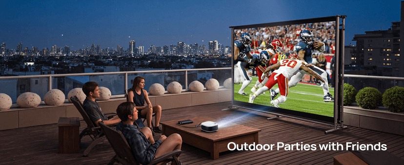 Projector with WiFi and Bluetooth, 1080P Full HD Portable Projector, 4K Supported Outdoor Projector, Lag-free 5G WIFI 6, Compatible with iPhone, Android, PC, TV Stick, PS5, Xbox