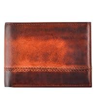 BULL GUARD Mens RFID Blocking Bifold Wallet Soft Genuine Leather Brown Western | Secure and Durable Extra Capacity Billfold with 11 Credit Cards, Flip Up ID