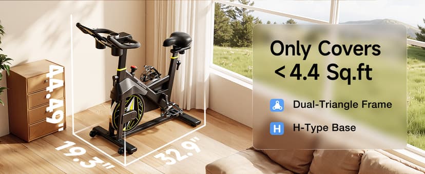 Exercise Bike, Adjustable Magnetic Resistance Stationary Bikes for Home Cardio with Exclusive App, Indoor Bike with 330lbs Weight Capacity Comfortable Seat, Tablet Mount and Fitness Courses