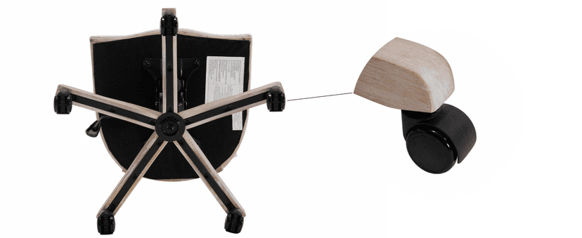 LukeAlon Vintage Linen 360° Swivel Chair, Beige Adjustable Height Task Chair, Armless Wood Frame, Round Back & Wheels for Home Office Study