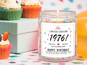 40th Birthday Decorations, 40 Year Old Birthday Gifts for Friend, Sister, Wife, Creamy Vanilla with Sprinkles Homsolver 40th Birthday Gifts for Women Ideas, 1986 Limited Edition Candle B0G1YLJYH8