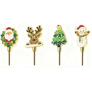 Christmas Teaspoon Gift Set of 4 |Premium 5.6 Inch Stainless Steel Small Spoon | Coffee Spoons for Dessert & Tea | Christmas Decorations Indoor & Kitchen Decor | Hostess Gifts