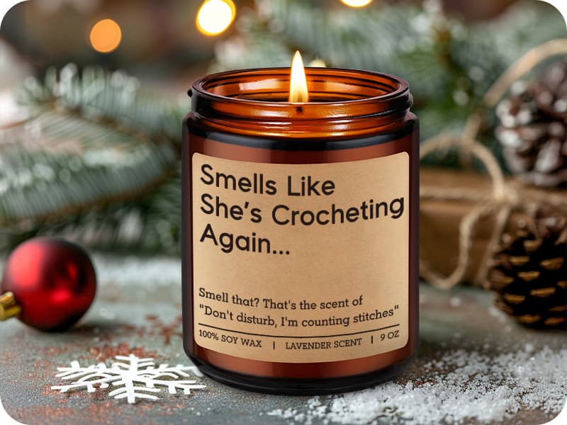 Fairy's Gift Candle, Crochet Gifts for Women, Funny Gifts for Crocheters, Knitters, Crochet Lovers - Cool Crocheter Presents Ideas, Christmas Birthday Crocheting Presents for Knitting Crafter, Friend