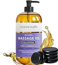 Cosmetasa Sore Muscle Massage Oil for Massage Therapy with Roller - All Natural, Cruelty-Free Massage Oils for Muscle Relaxing & Joint Comfort - Arnica Extract with Lavender & Chamomile Oil (8.8 oz)