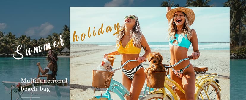 YOOLIFE Beach Bags for Women - Travel Canvas Beach Tote, Pool Waterproof Bag, Travel Essentials, Gifts for Women Birthday