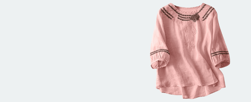 MGWTFZDL Linen Shirts for Women Summer Retro Embroidered 3/4 Sleeve Boho Peasant Tops Dressy Casual Blouses