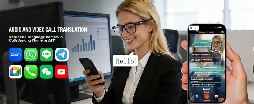 AI Smart Glasses for Men & Women – Powered by ChatGPT, 164+ Languages Translation and Photochromic Lens, Meeting Assistant, Bluetooth Glasses w/ Music & Hands-Free Calling, UV & Blue Light Protection