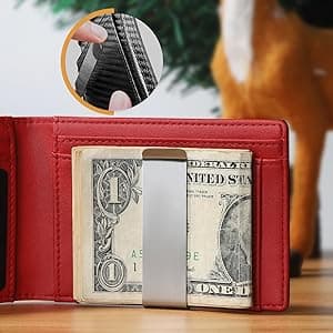 RUNBOX Money Clip Slim Wallets for Men RFID Blocking 11 Card Holder Minimalist Small Leather Bifold Men's Front Pocket Wallet Gift Box