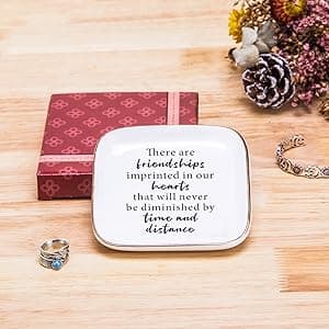 Friend Birthday Gifts for Women Ring Dish Friendship Gifts for Women Friends Female Gifts "There are friendships imprinted in our hearts that will never be diminished by time and distance"