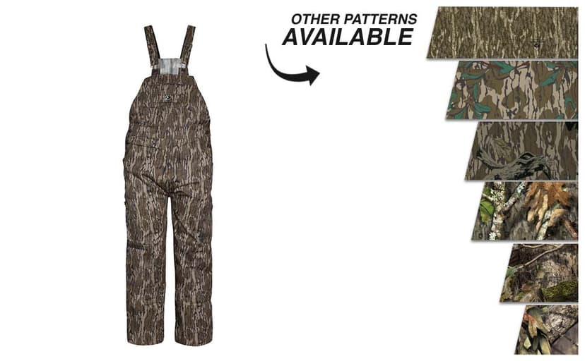 Mossy Oak Cotton Mill 2.0 Camo Hunting Bibs, Uninsulated Camo Overalls for Men