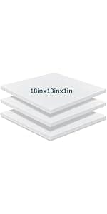 Frienda 6 Pack 2" X 20" X 20" Upholstery High Density Foam Cushion White Square Seat Replacement Cushion or Commercial Use Stuffing Craft Foam Couch Chair Padding DIY Projects