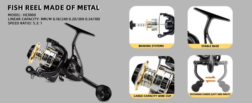 Collapsible Fishing Rod and Reel Combo, BalanZze Telescopic Fishing Rod with Spinning Reel, Portable Collapsible Fishing Pole Kit for Saltwater and Freshwater – Ideal Fishing Gift