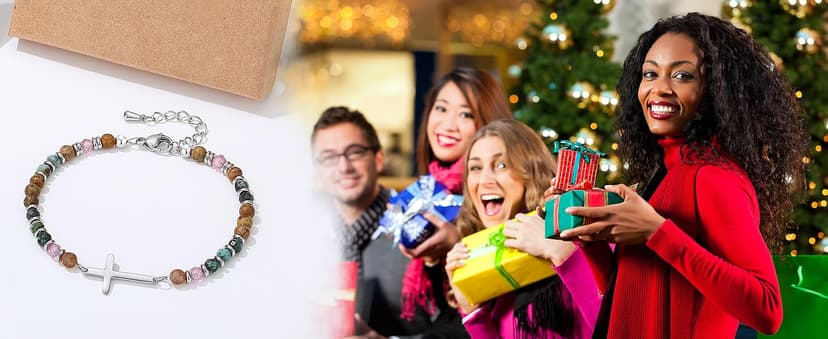 TONY & SANDY Cross Bracelet for Women, Christian Gifts for Women, Confirmation Baptism Easter Gifts, Unique Gift for Friends Daughter Mom Sister in Christ Niece on Birthday Christmas