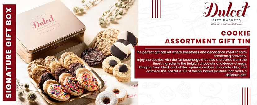 Dulcet Gift Basket – Premium Freshly Gourmet Baked Goods – Gift Basket for All Types of Special Occassions - Assorted Variety of Tastes with Delicious Brownies, Crumb Cakes Rugelah, and Muffins.