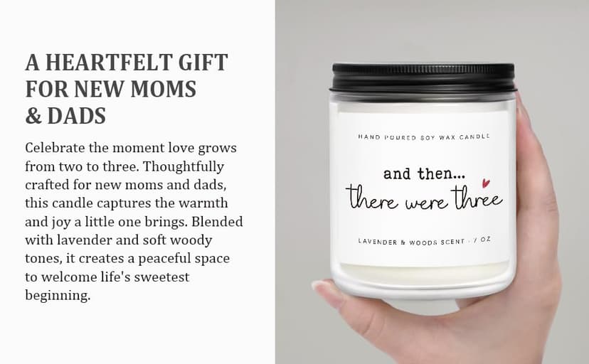 New Mom Gifts, Postpartum Gift for Moms, Gift for New Moms After Birth, New Parents Gifts for Couple, First Time Mom to Be - Lavender Scented Candle 7oz B0FG26C97G