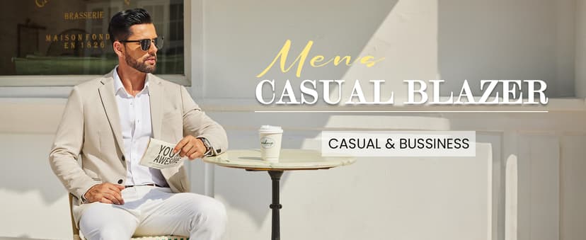 COOFANDY Mens Casual Blazer Knit Sport Coat Lightweight Two Button Suit Jacket